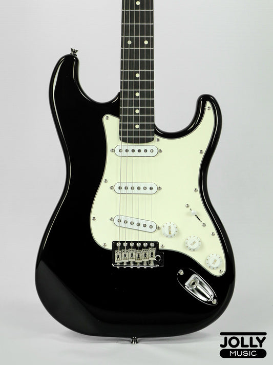 JCraft Vintage Series S-3V S-Style Electric Guitar - Black