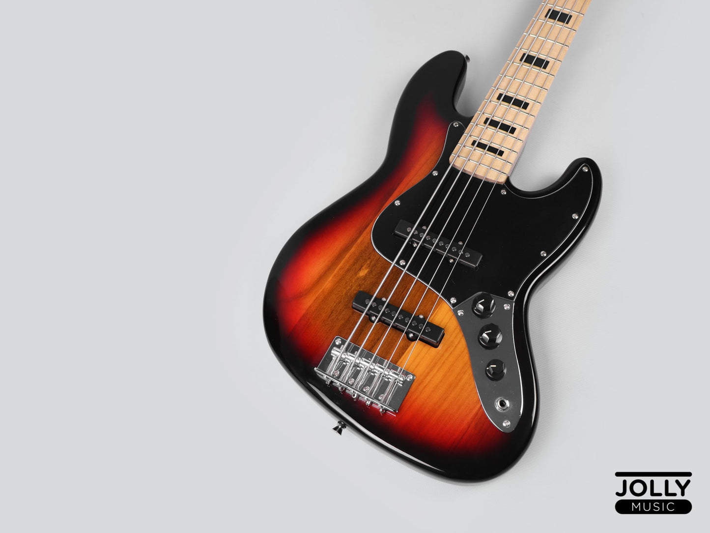 JCraft JB-1 J-Offset 5-String Bass Guitar with Gigbag - Sunburst
