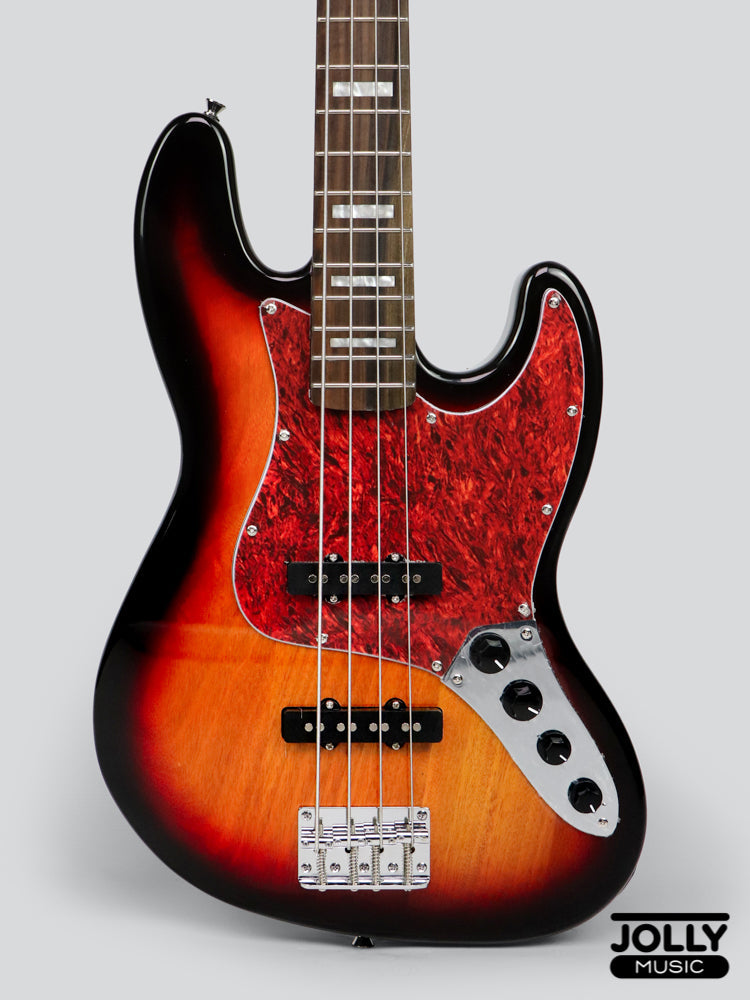 JCraft JB-2A J-Offset 4-String Bass Guitar - Sunburst