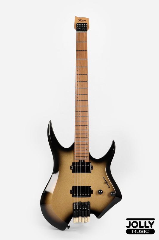 JCraft Aeon Headless Electric Guitar Fixed Bridge Stainless HEF-3 - Gold Burst Fade