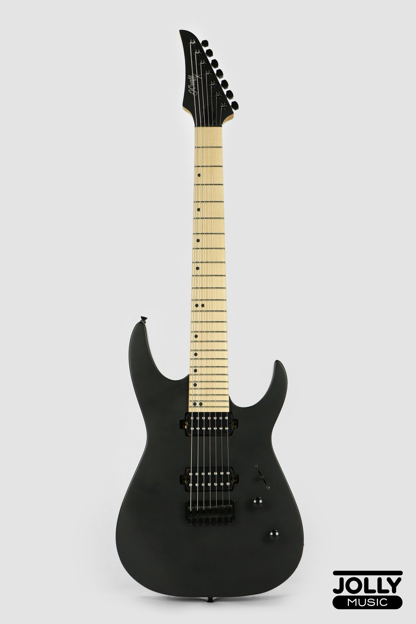 JCraft X Series Bushido BX7-1T 7-String Super S-Style Electric Guitar - Satin Black