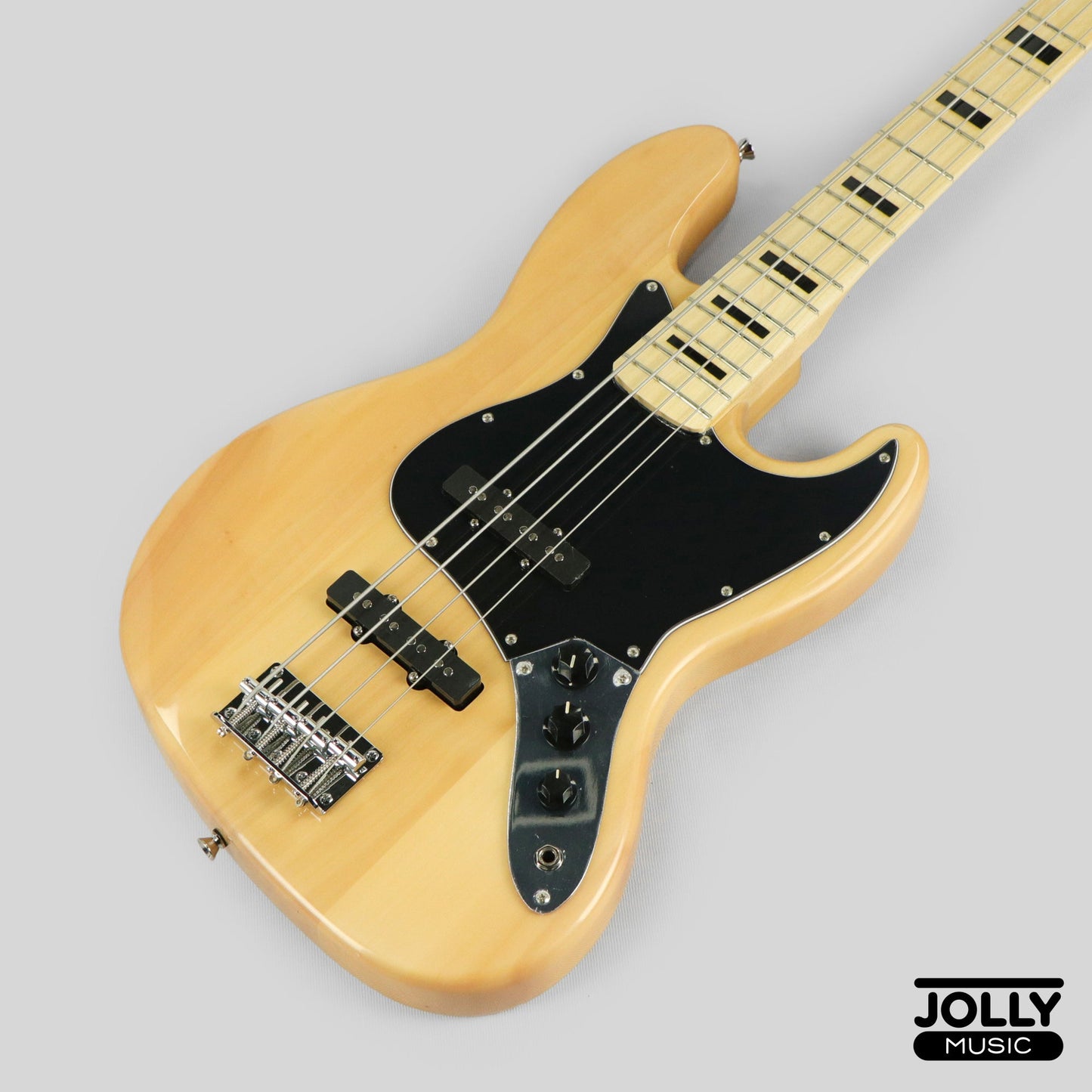 JCraft JB-1 J-Offset 4-String Bass Guitar with Gigbag - Natural