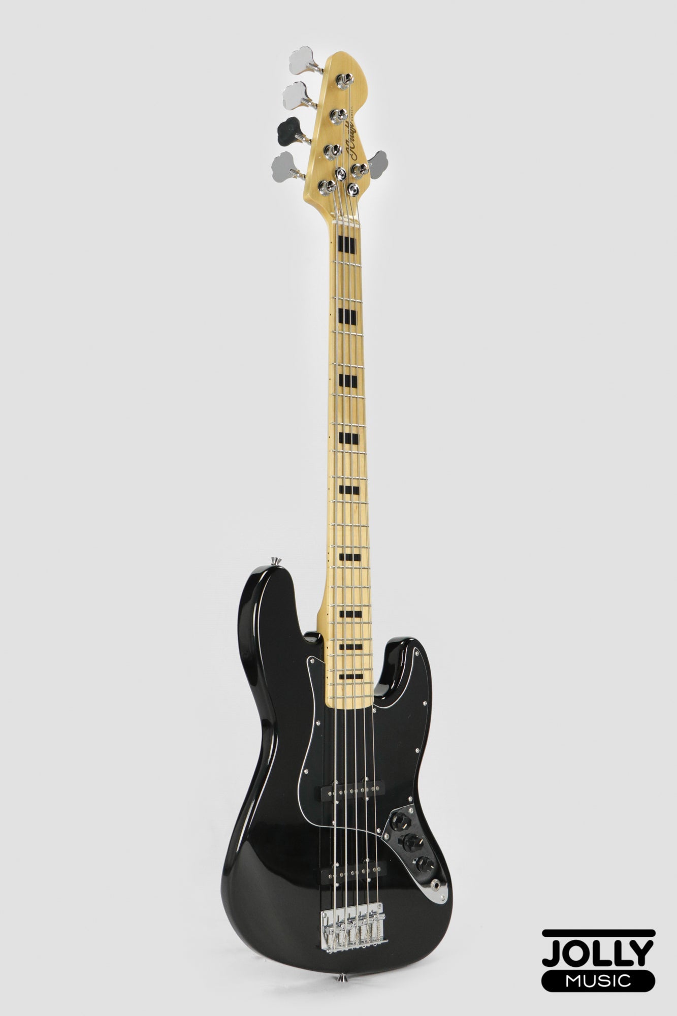 JCraft JB-1 J-Offset 5-String Bass Guitar with Gigbag - Black