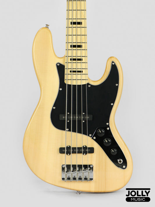 JCraft JB-1 J-Offset 5-String Bass Guitar with Gigbag - Natural