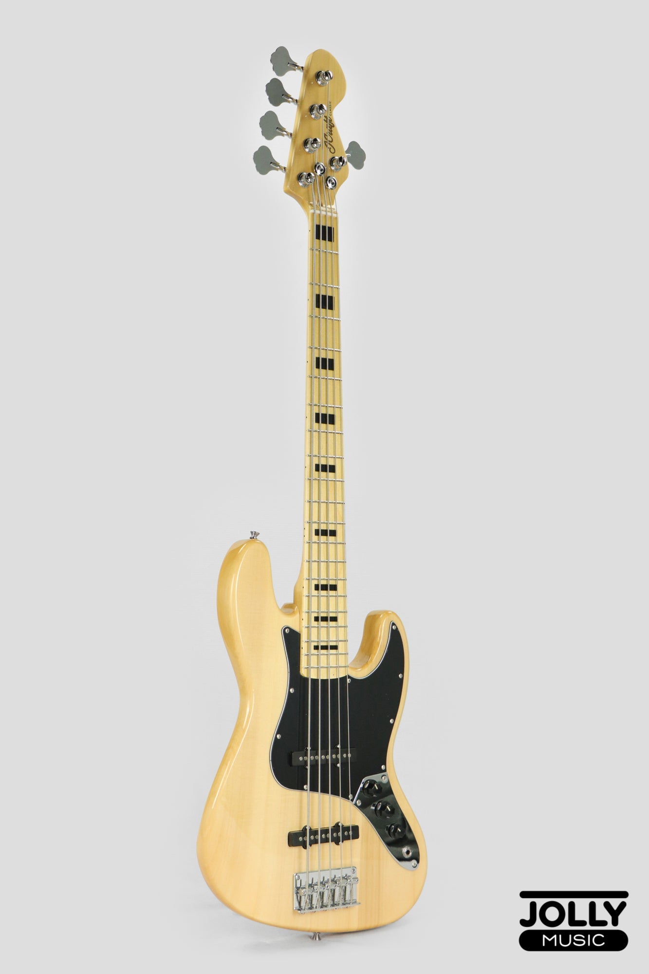 JCraft JB-1 J-Offset 5-String Bass Guitar with Gigbag - Natural
