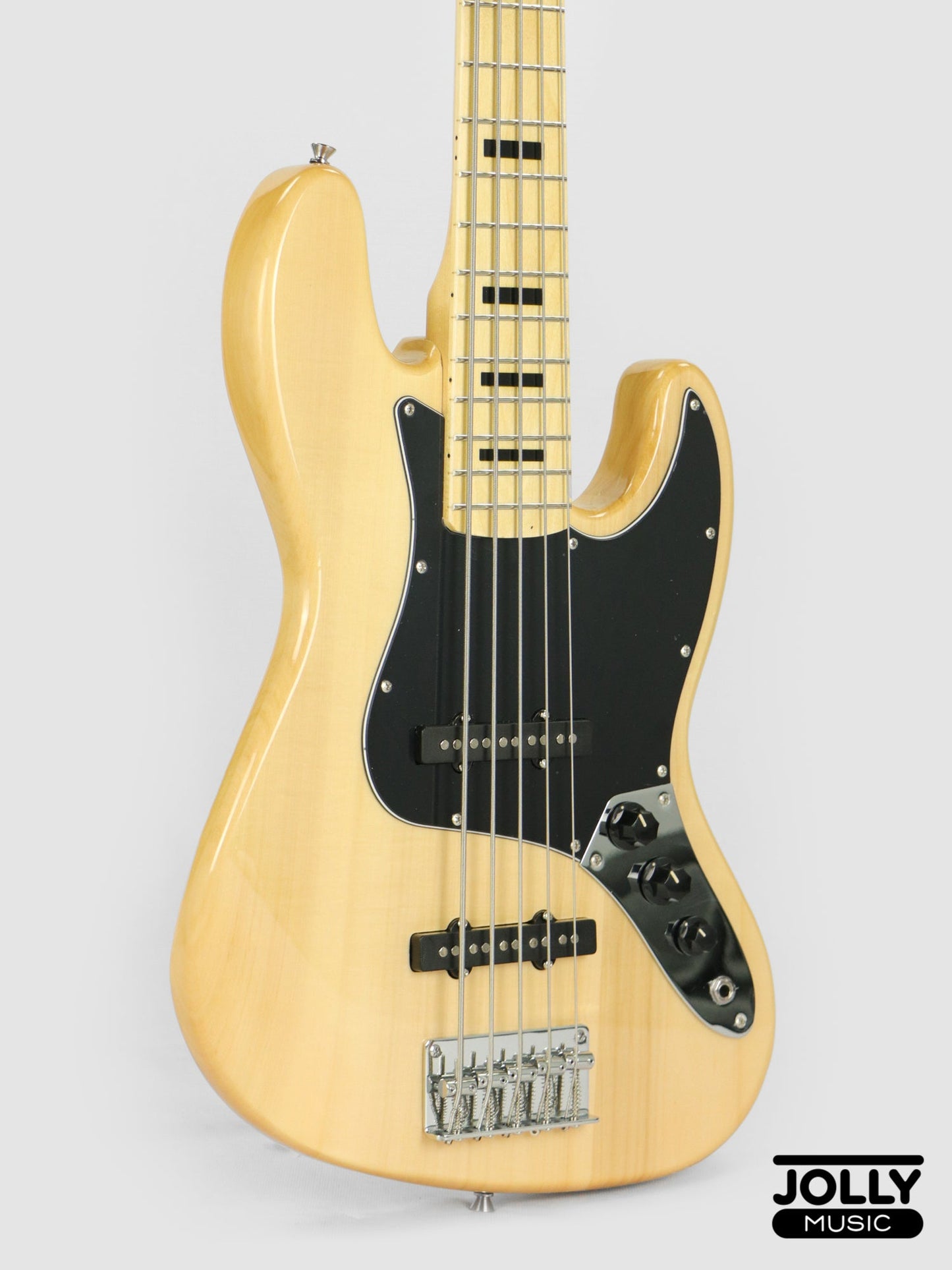 JCraft JB-1 J-Offset 5-String Bass Guitar with Gigbag - Natural