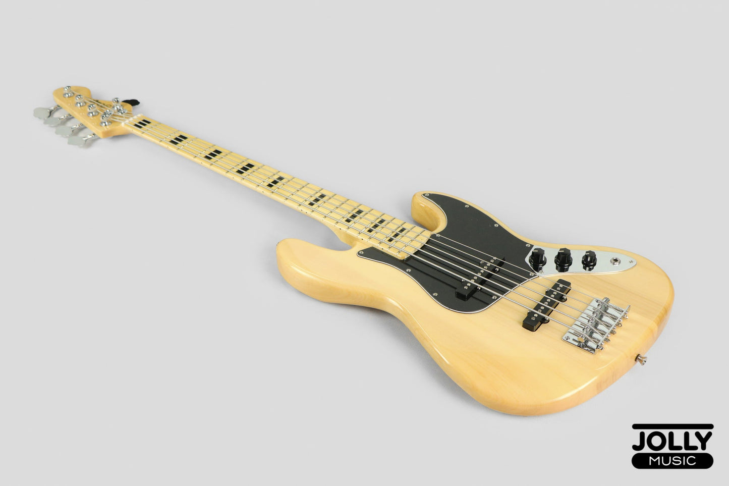 JCraft JB-1 J-Offset 5-String Bass Guitar with Gigbag - Natural