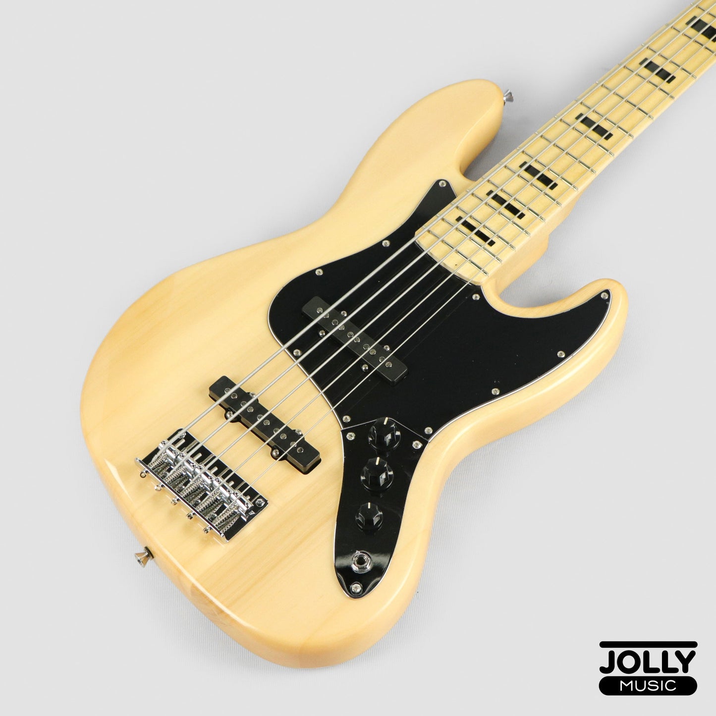 JCraft JB-1 J-Offset 5-String Bass Guitar with Gigbag - Natural