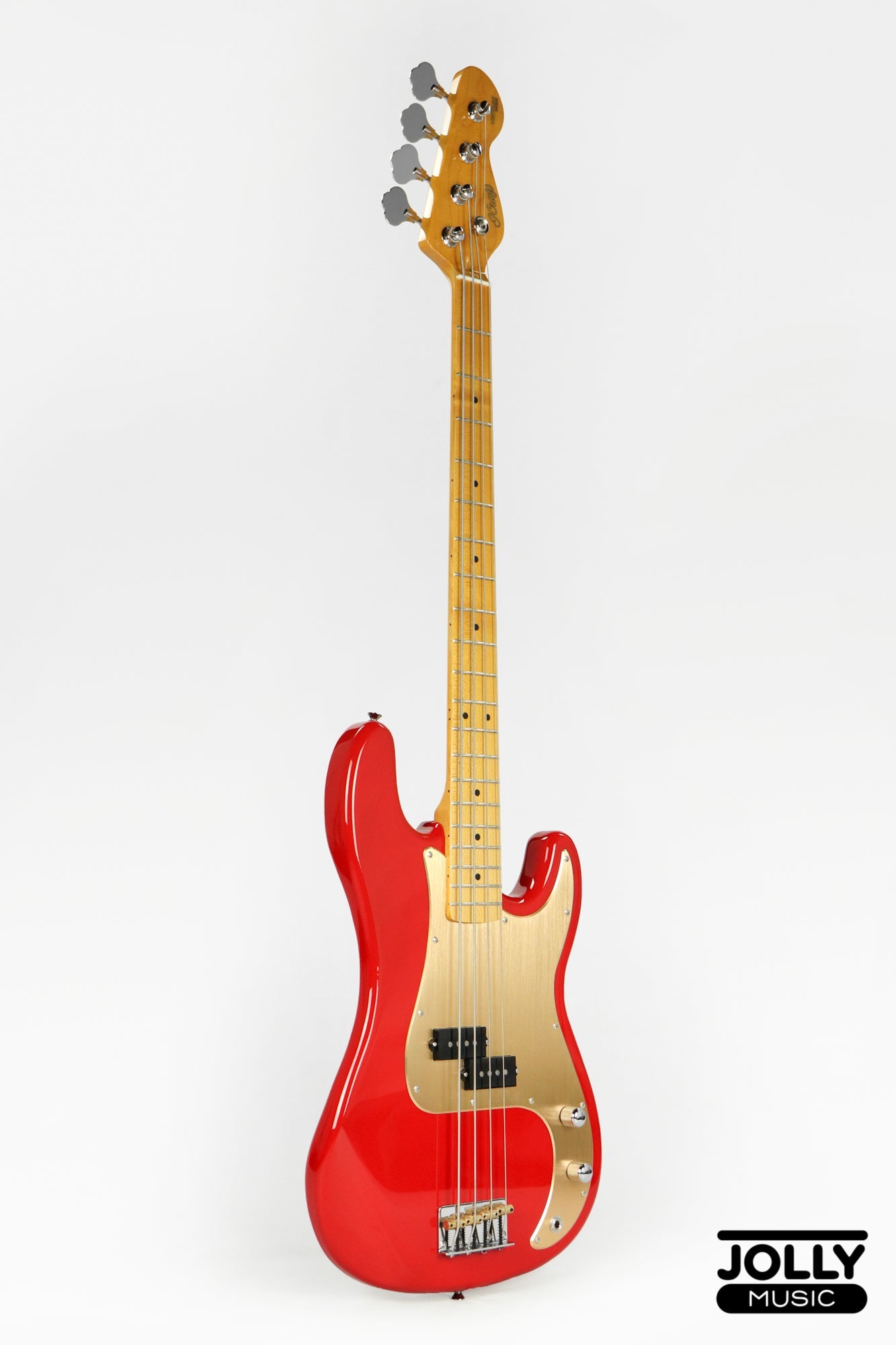 JCraft PB-3V 4-String Bass Guitar - Fiesta Red