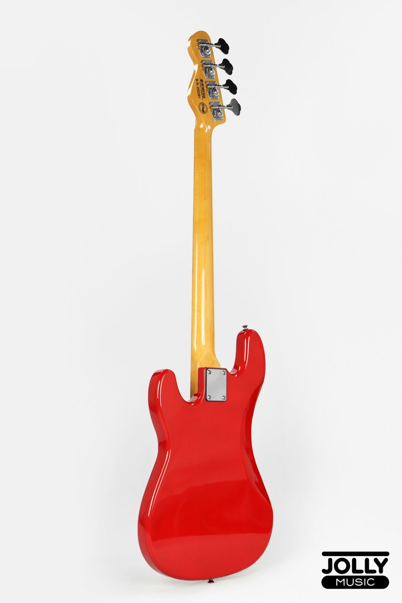 JCraft PB-3V 4-String Bass Guitar - Fiesta Red