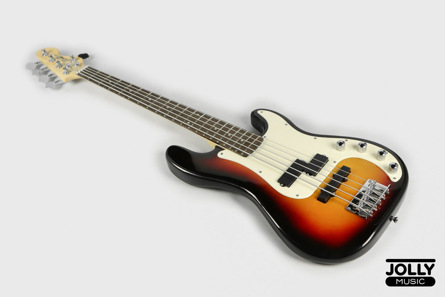 JCraft PJ-2 5-String P+J Style Bass Guitar - Sunburst