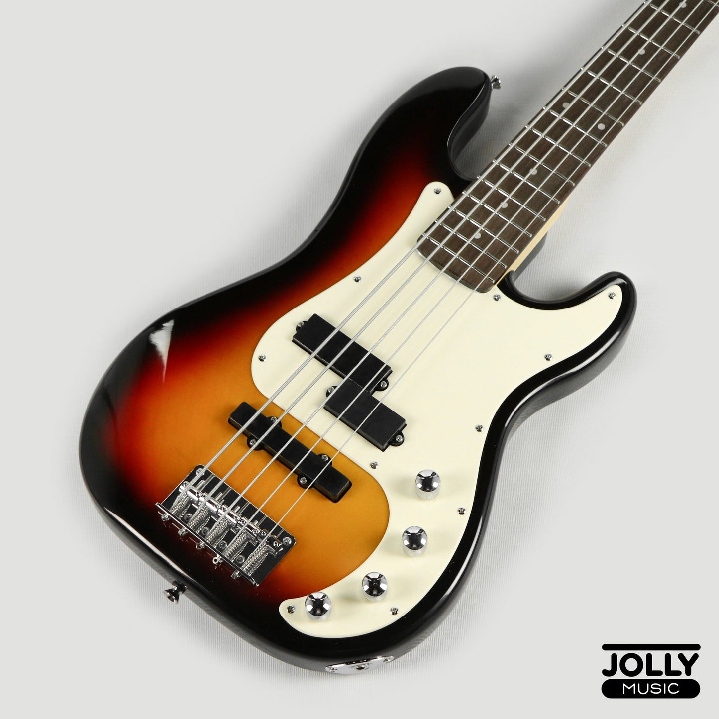 JCraft PJ-2 5-String P+J Style Bass Guitar - Sunburst