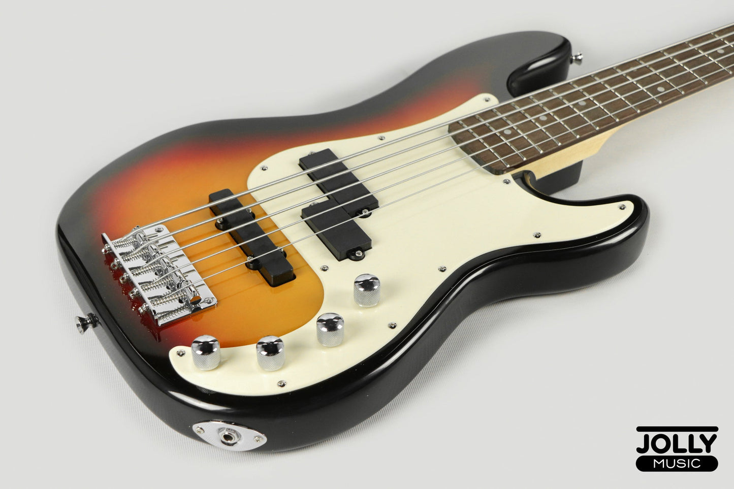 JCraft PJ-2 5-String P+J Style Bass Guitar - Sunburst