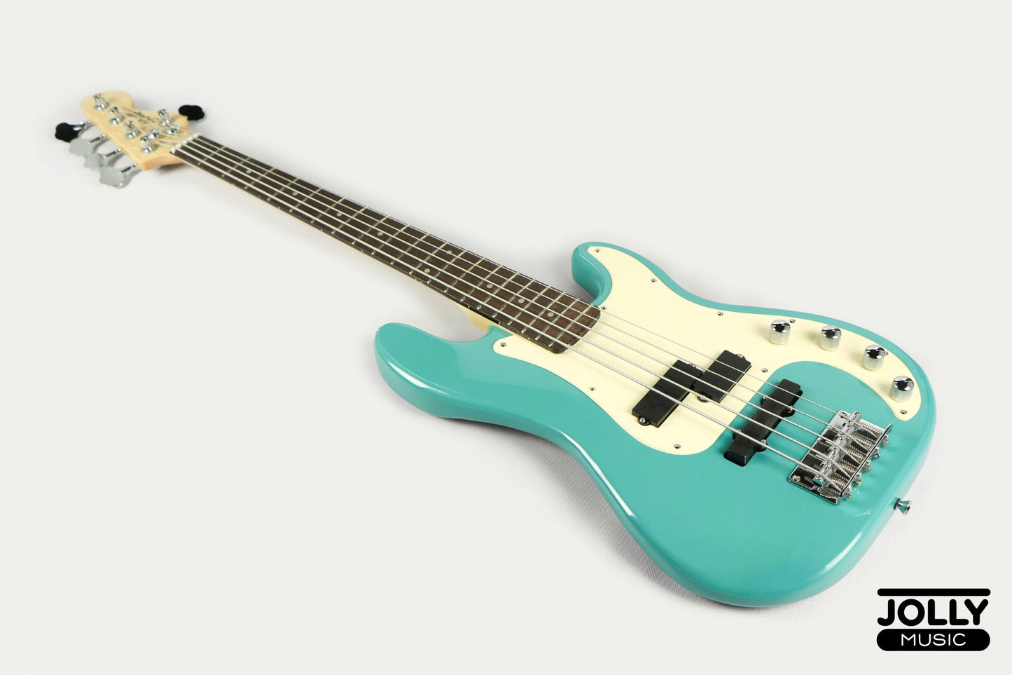 JCraft PJ-2 5-String P+J Style Bass Guitar - Tidepool Blue