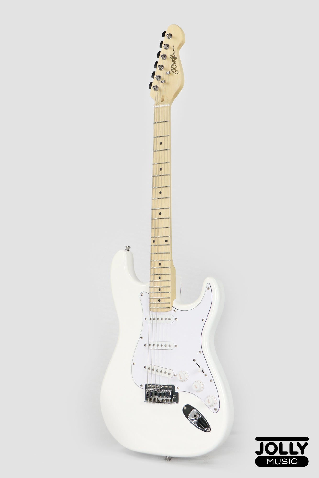 JCraft S-1 S-Style Electric Guitar with Gigbag - White