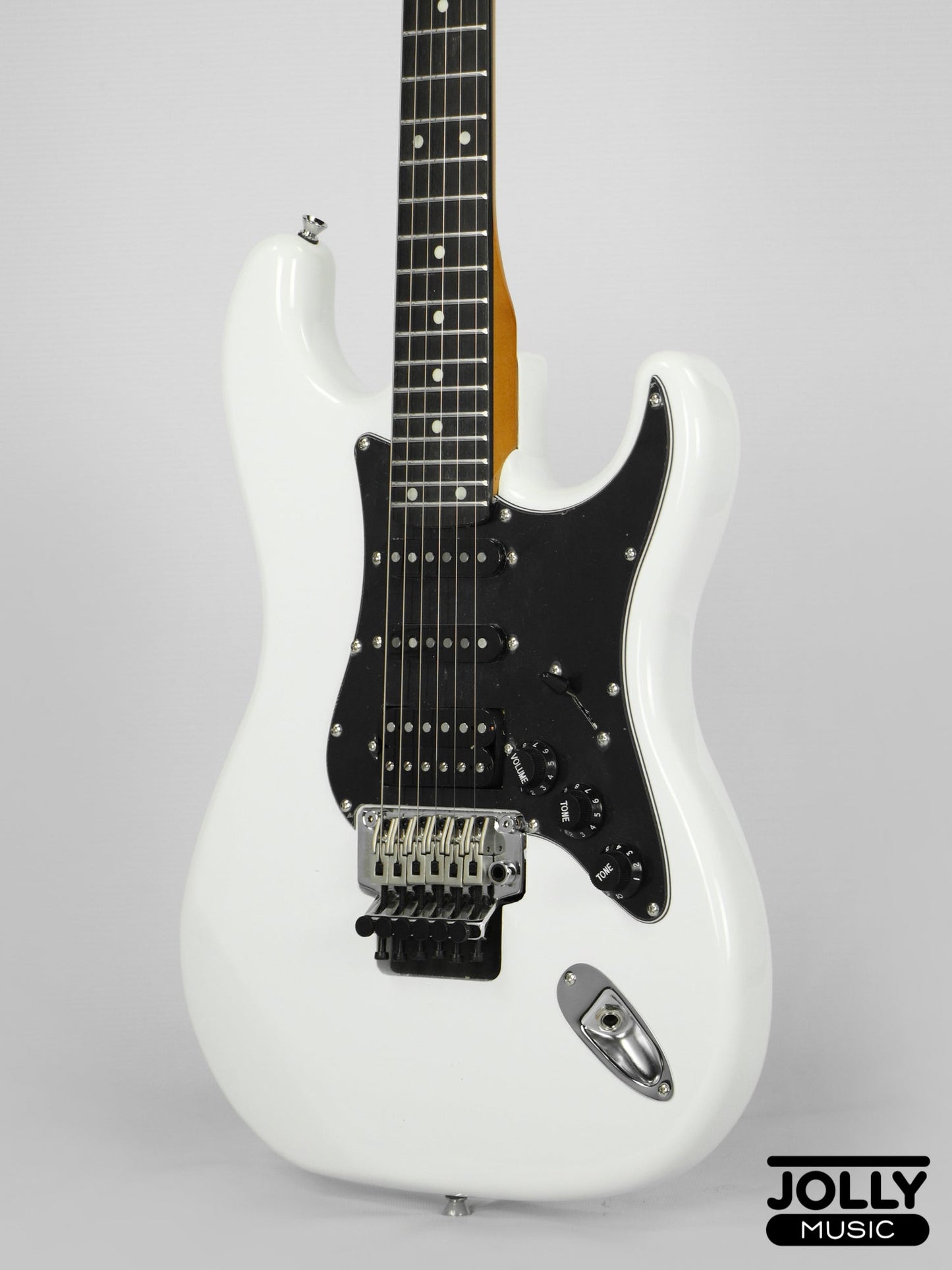 JCraft Modern Series S-3H FR24 HSS Double Locking Electric Guitar Wilkinson "Floyd" - Olympic White