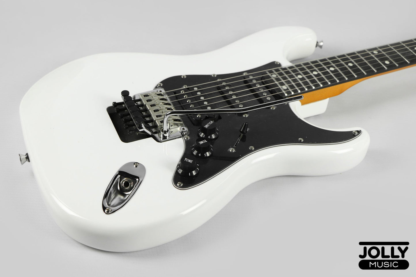 JCraft Modern Series S-3H FR24 HSS Double Locking Electric Guitar Wilkinson "Floyd" - Olympic White