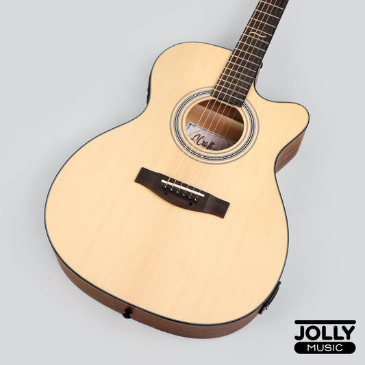 JCraft Troubadour TM-16C PRO Solid Top Orchestra Dual Pickup Mic Blend Acoustic-Electric Guitar with soft case
