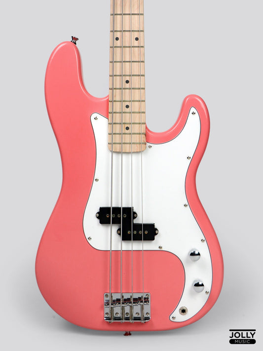 JCraft PB-1 4-String Electric Bass Guitar with Gigbag - Salmon