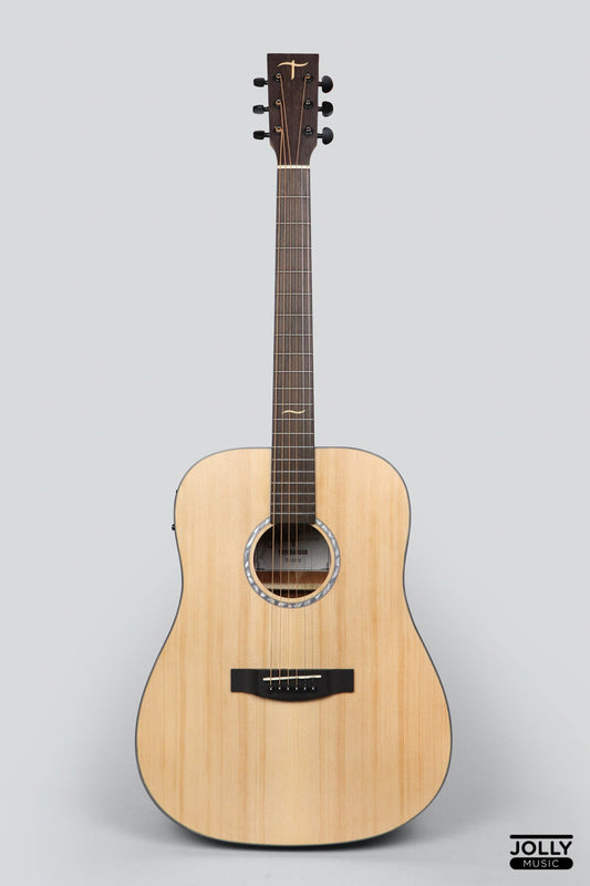 JCraft Troubadour TD-10E Dreadnought Acoustic Guitar with Pickups and soft case