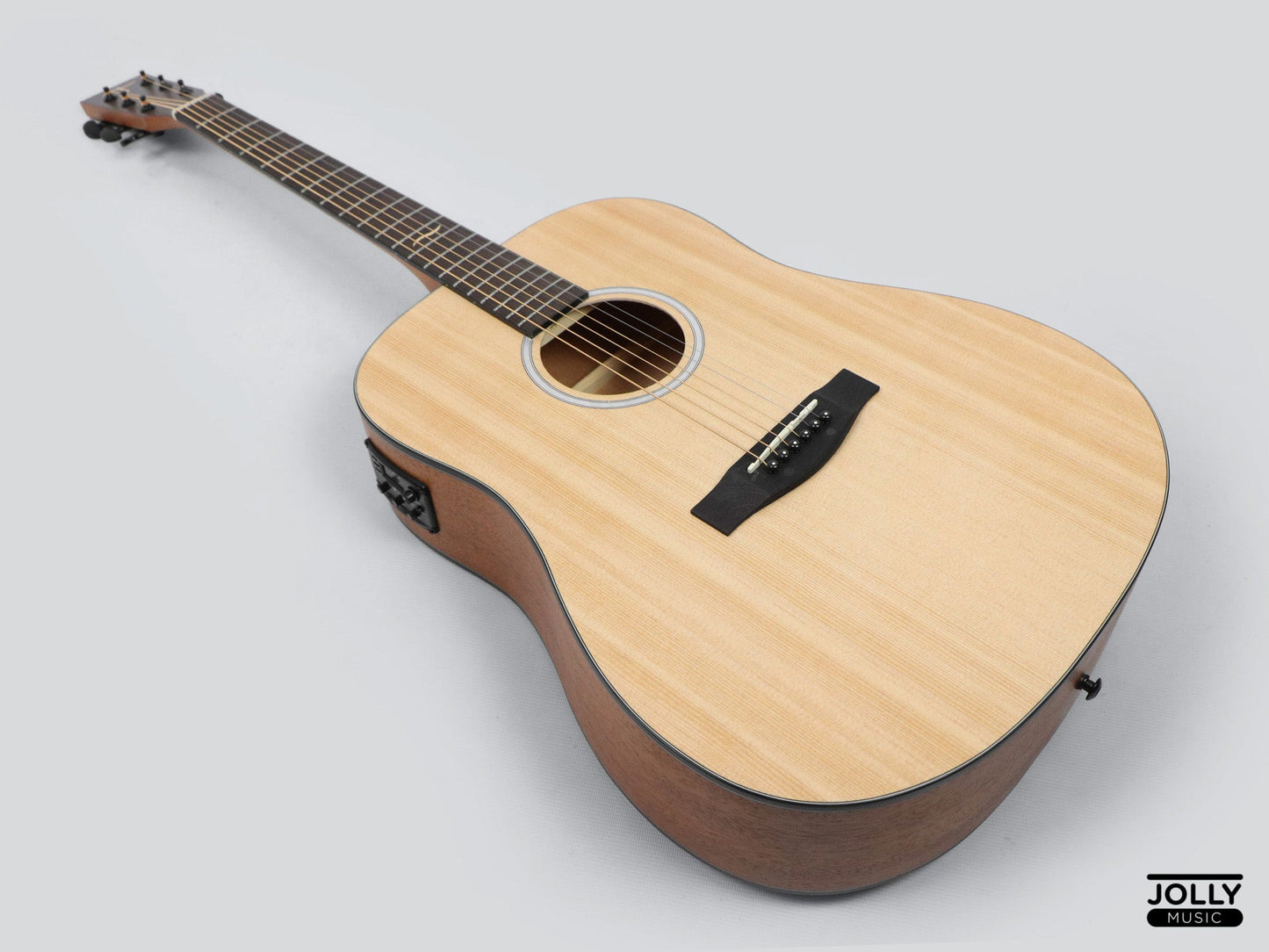 JCraft Troubadour TD-10E Dreadnought Acoustic Guitar with Pickups and soft case