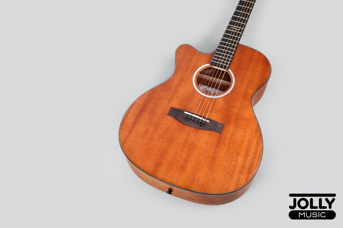 JCraft Troubadour TM-15C LEFT HAND All-Mahogany Orchestra Cutaway Acoustic Guitar with soft case
