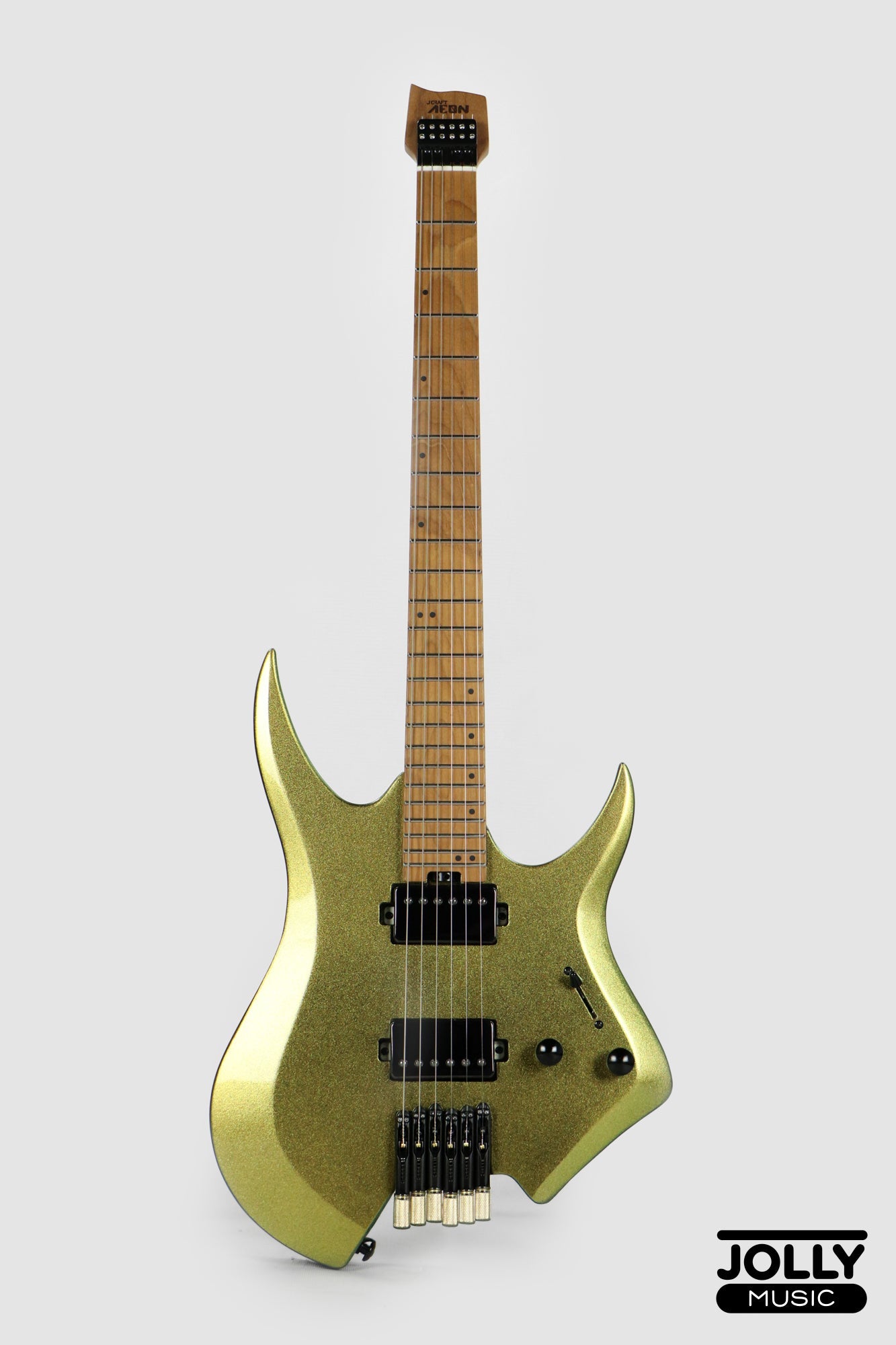 [PRE-ORDER] JCraft Aeon Headless Electric Guitar Fixed Bridge Stainless HEF-3 - Green Chameleon