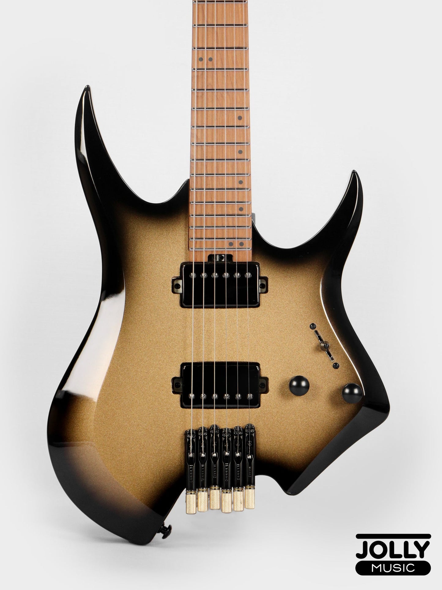 JCraft Aeon Headless Electric Guitar Fixed Bridge Stainless HEF-3 - Gold Burst Fade