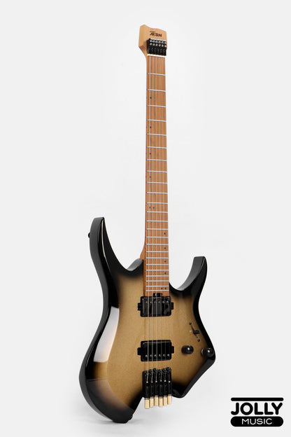 JCraft Aeon Headless Electric Guitar Fixed Bridge Stainless HEF-3 - Gold Burst Fade
