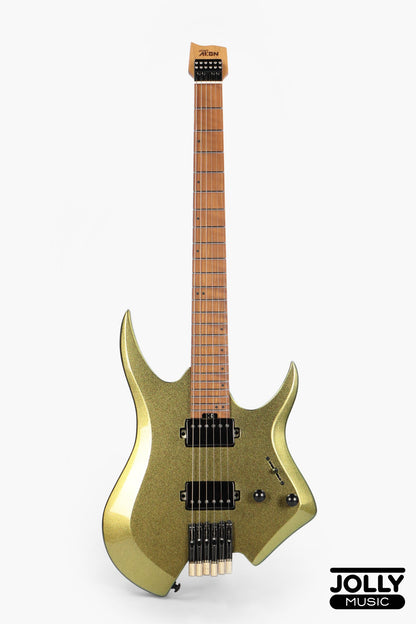 JCraft Aeon Headless Electric Guitar Fixed Bridge Stainless HEF-3 - Green Chameleon