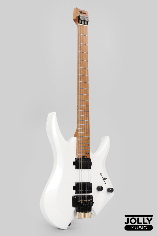 JCraft Aeon Headless Electric Guitar Locking Tremolo Stainless HTR-3 - Pearl White Metallic