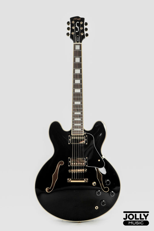 JCraft AR-3 Custom JM Semi-Hollow Electric Guitar - Tuxedo Black