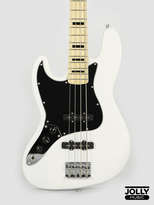 JCraft JB-1 Left Handed J-Offset 4-String Bass Guitar with Gigbag - White