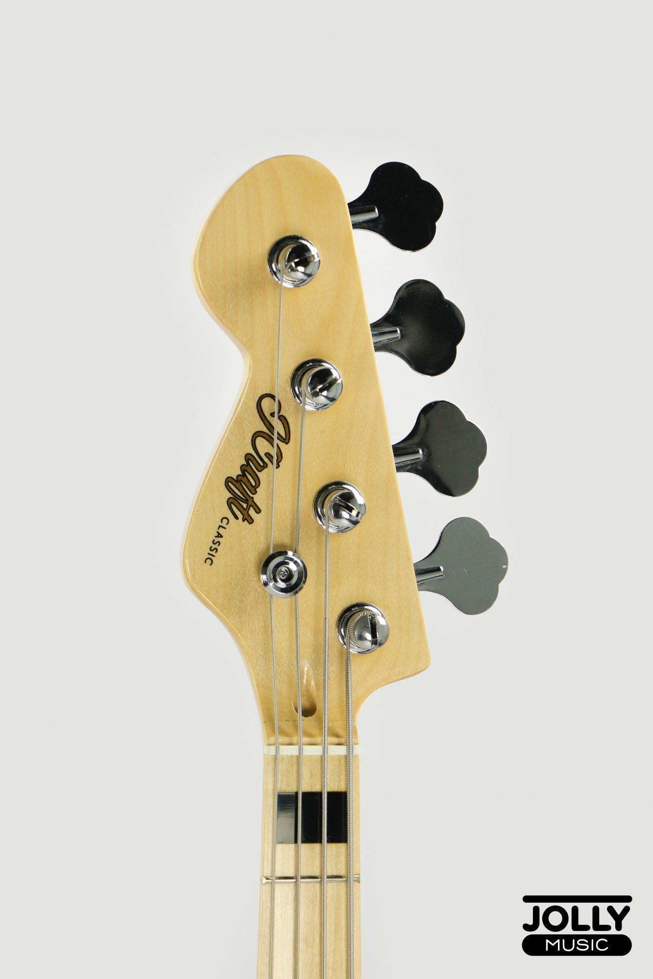 JCraft JB-1 Left Handed J-Offset 4-String Bass Guitar with Gigbag - White