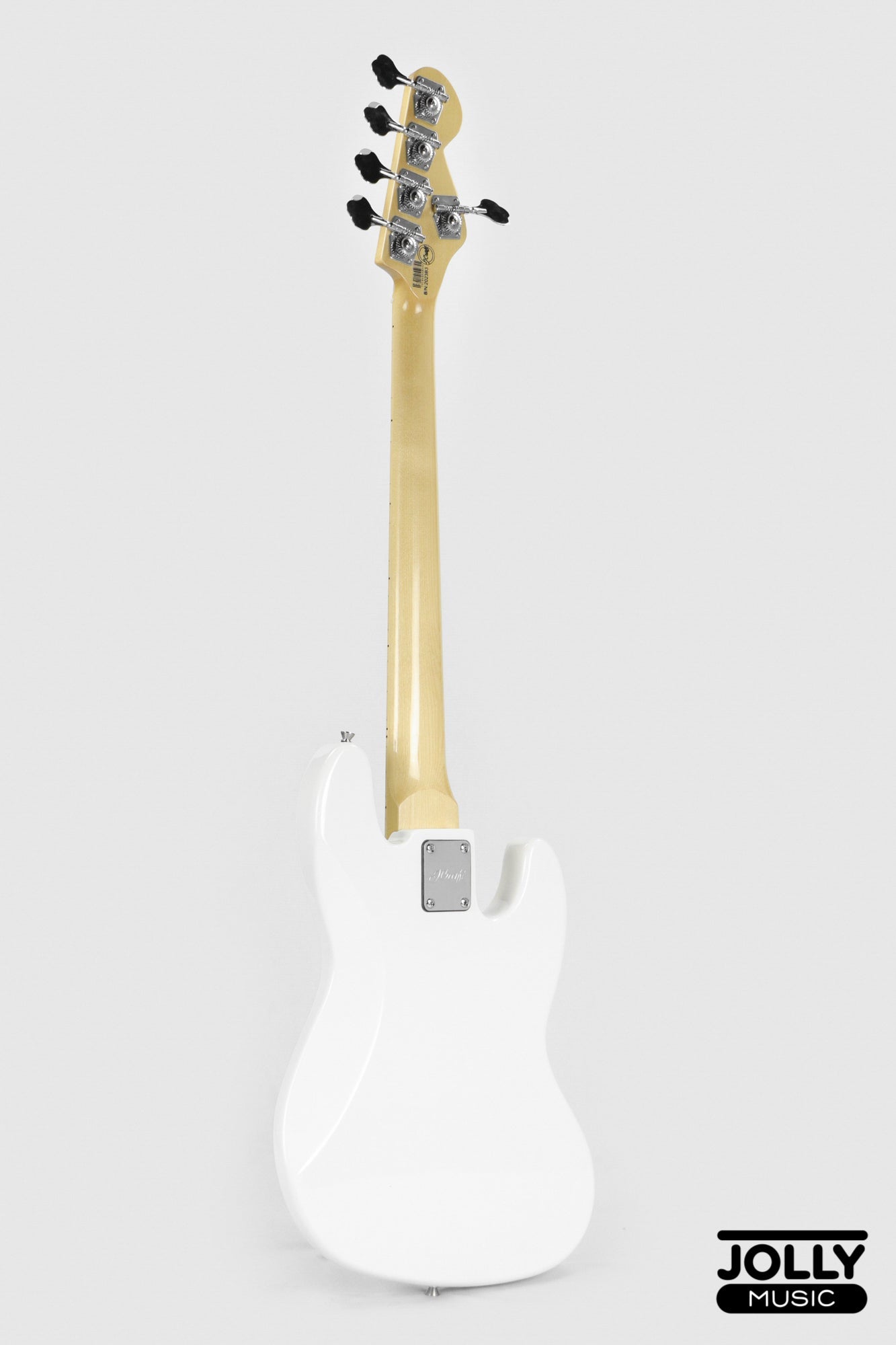 JCraft JB-1 Left Handed J-Offset 5-String Bass Guitar with Gigbag - White