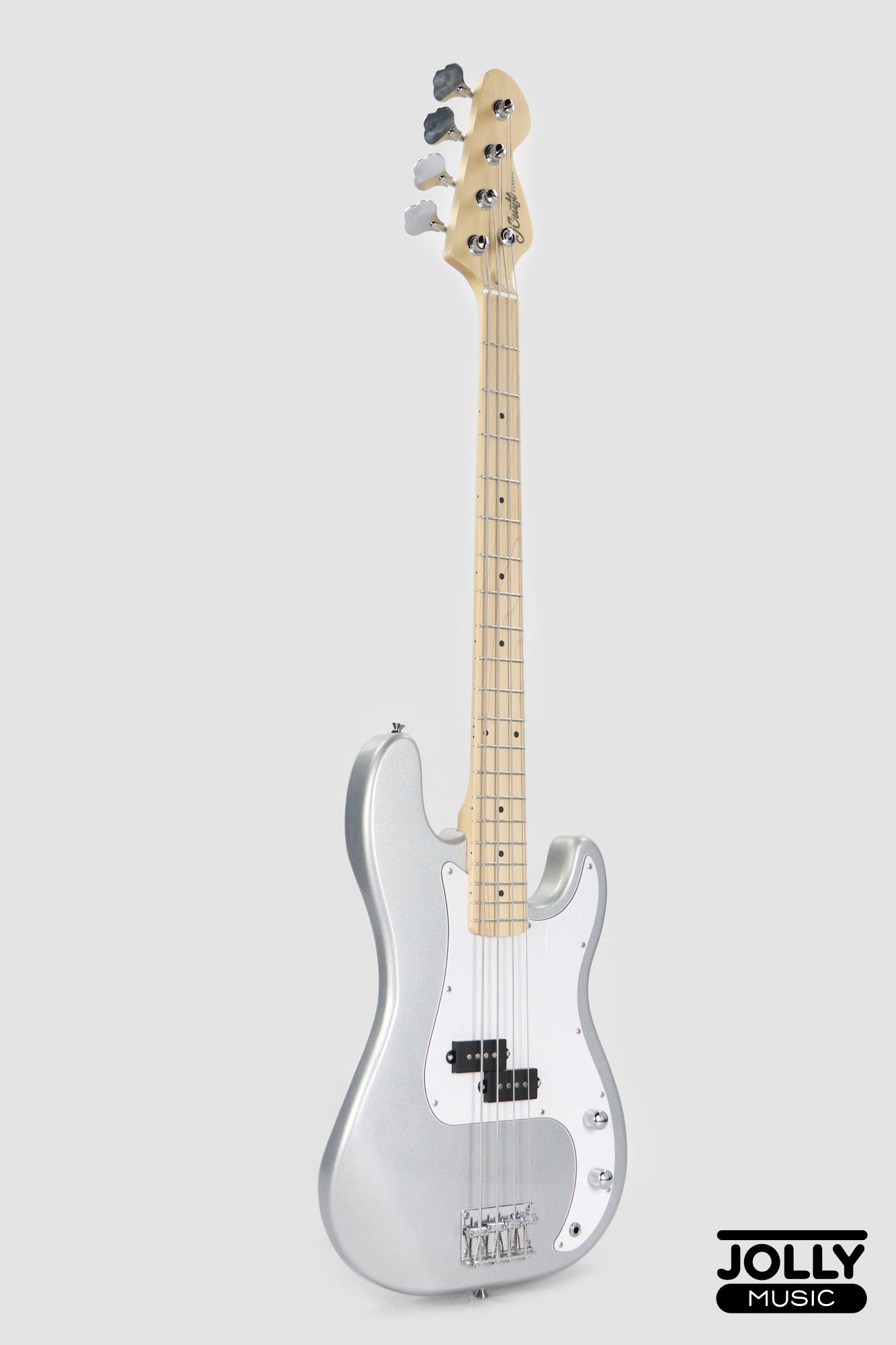 JCraft PB-1 4-String Electric Bass Guitar with Gigbag - Silver Sky