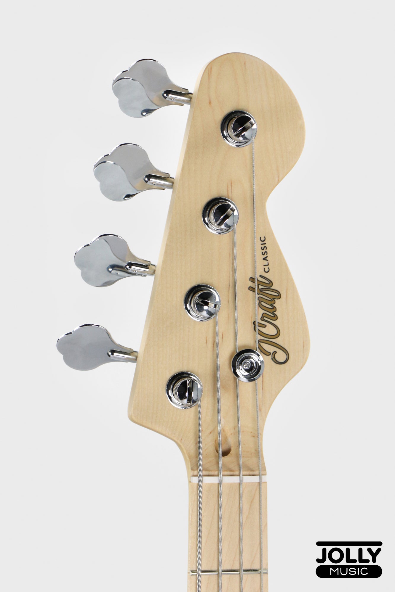 JCraft PB-1 4-String Electric Bass Guitar with Gigbag - Silver Sky