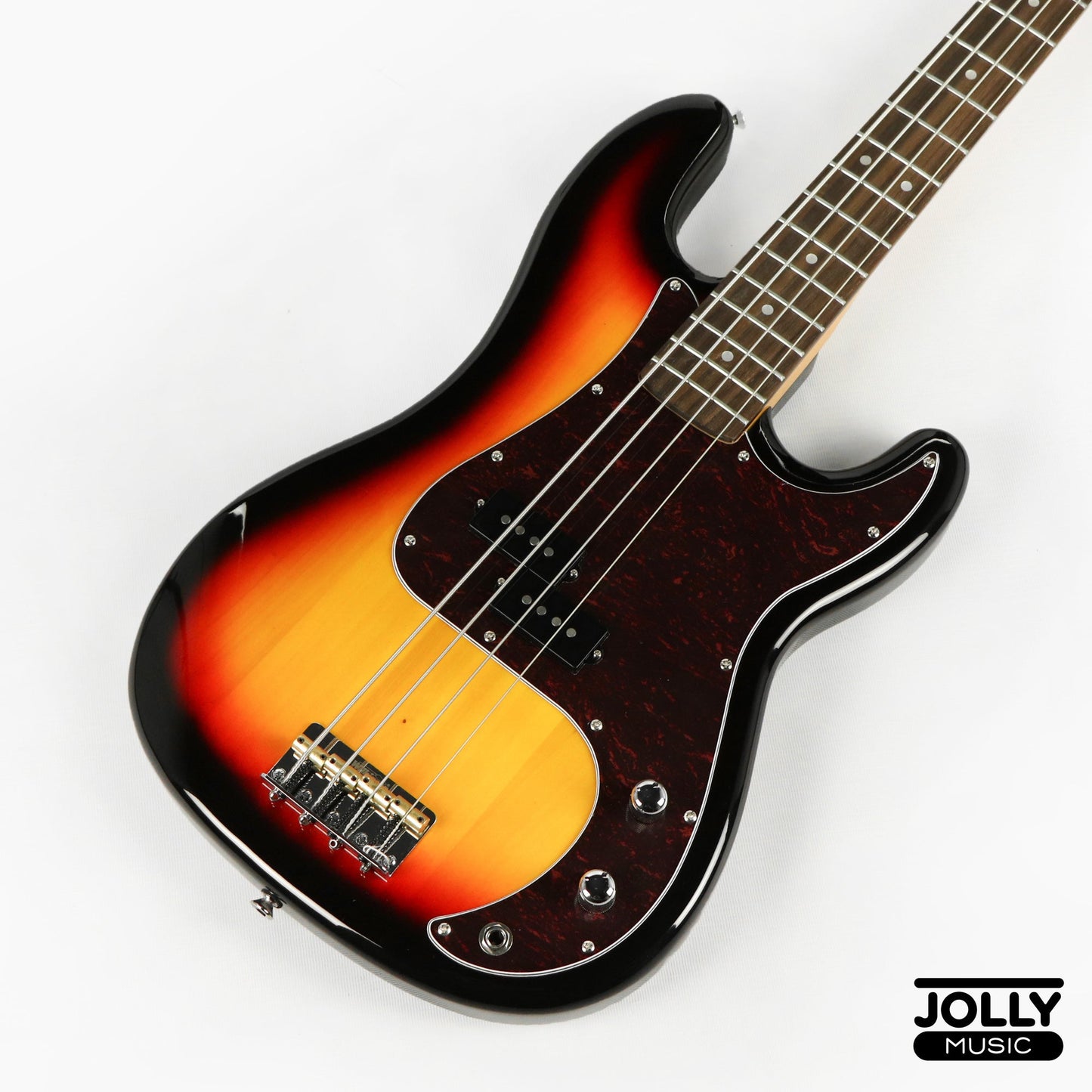 JCraft PB-3V 4-String Bass Guitar - Sunburst
