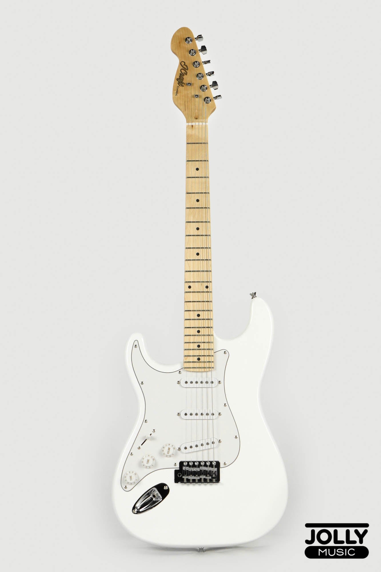 JCraft S-1 LEFT HAND S-Style Electric Guitar with Gigbag - White