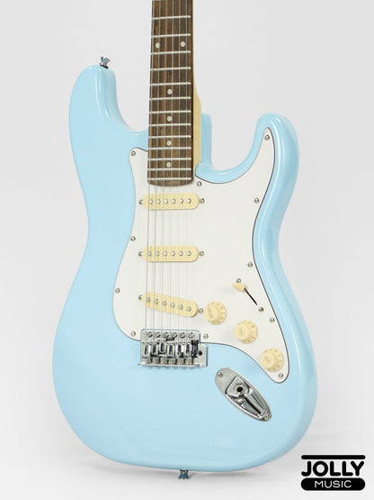 JCraft S-2 S-Style Electric Guitar - RW / Light Blue