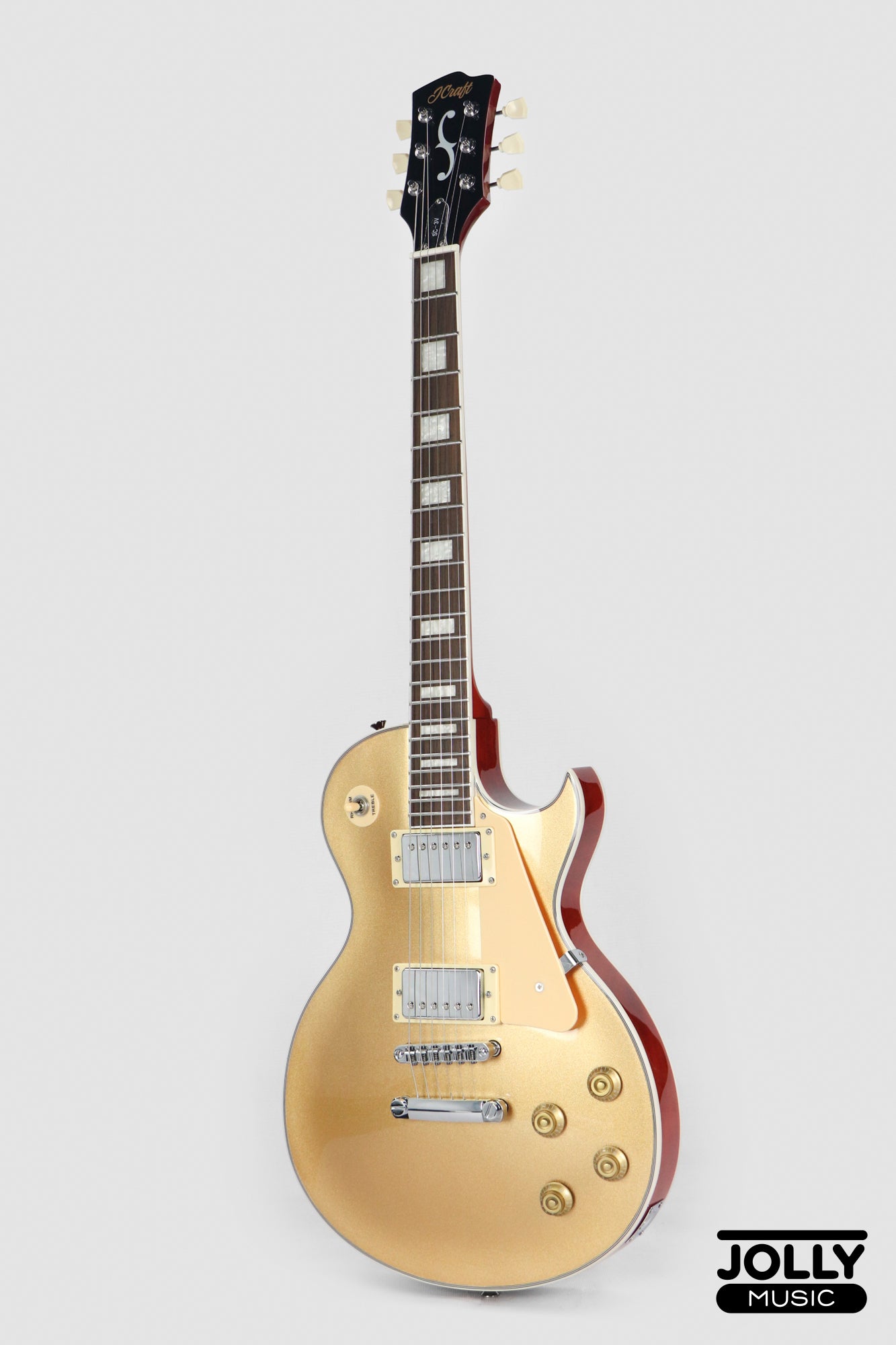JCraft SC-3V Archtop Single Cut Electric Guitar - Goldtop