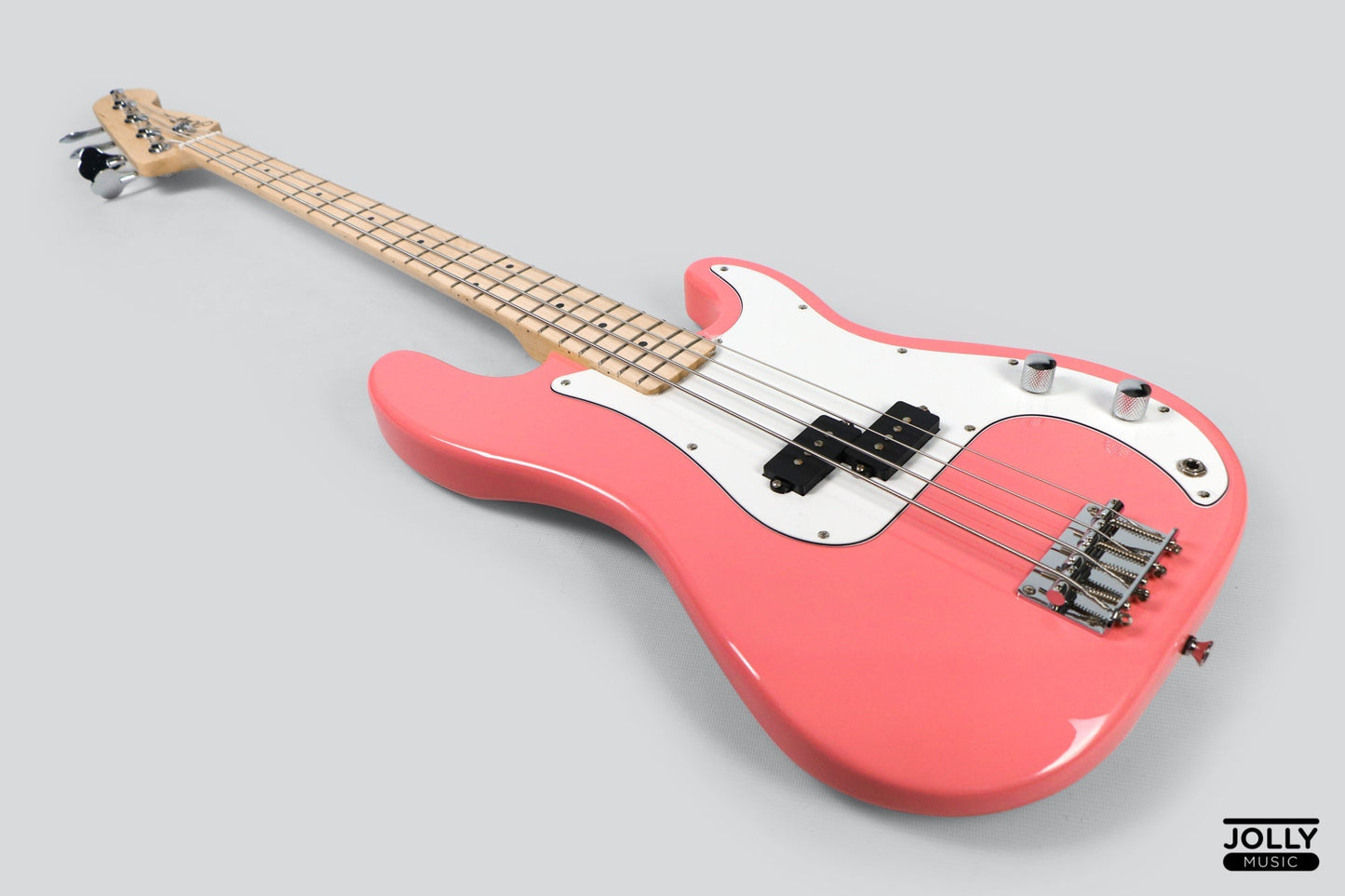 JCraft PB-1 4-String Electric Bass Guitar with Gigbag - Salmon