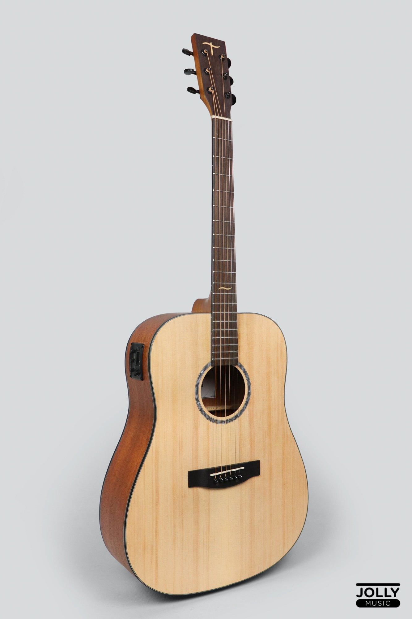 JCraft Troubadour TD-10E Dreadnought Acoustic Guitar with Pickups and soft case