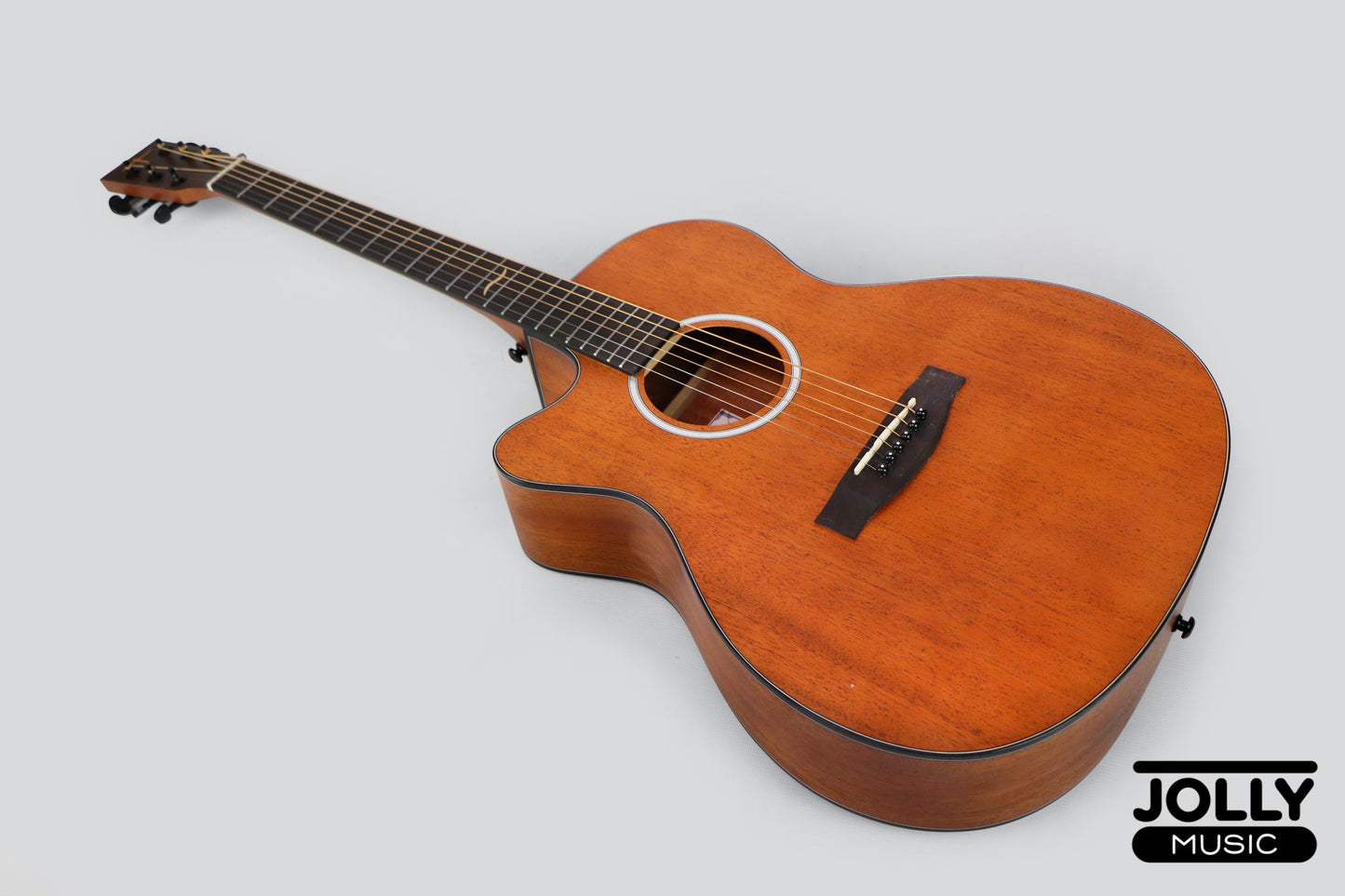 JCraft Troubadour TM-15C LEFT HAND All-Mahogany Orchestra Cutaway Acoustic Guitar with soft case