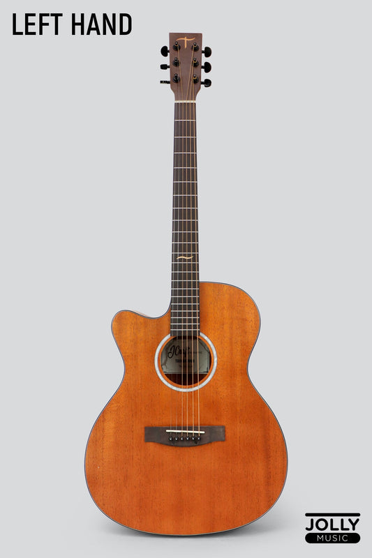 JCraft Troubadour TM-15C LEFT HAND All-Mahogany Orchestra Cutaway Acoustic Guitar with soft case