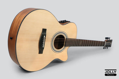 JCraft Troubadour TS-216CE Solid Top Cutaway Grand Symphony Acoustic Guitar with Pickups Gigbag
