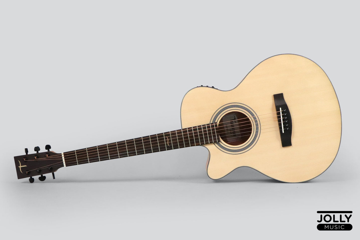 JCraft Troubadour TS-216CE Left Hand Solid Top Cutaway Acoustic Guitar with Pickups and Gigbag