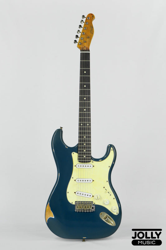 JCraft Vintage Series S-3VC Antique S-Style Electric Guitar Relic - Sapphire Blue