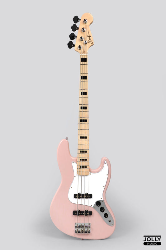 JCraft JB-1 J-Offset 4-String Bass Guitar with Gigbag - Shell Pink