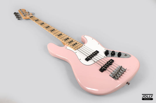 JCraft JB-1 J-Offset 5-String Bass Guitar with Gigbag - Shell Pink